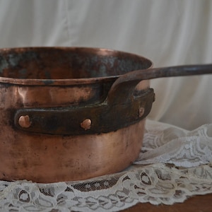 Old copper pot, big copper pot, vintage copper pot, italian copper pot, large copper pot, old polenta copper pot, copper cookware, copper