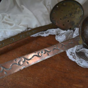 Old copper ladle, old copper ladle, old italian copper, copper kitchenware, vintage copper kitchenware, old copper ladle, copper strainer