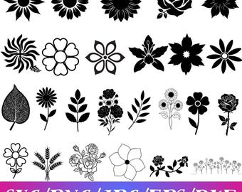 50 Floral Svg Bundle, Flower Svg Bundle, Flower Bundle SVG, Wildflower SVG, Flowers Svg, Floral Svg, Rose Svg, Tree Svg Files, Flower Cricut