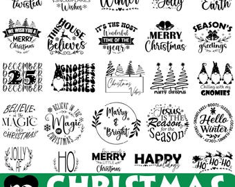 Pacchetto SVG di Natale, SVG di Natale, SVG di Buon Natale, Ornamenti natalizi svg, Inverno svg, Babbo Natale svg, Pacchetto di Natale divertente svg, Cricut