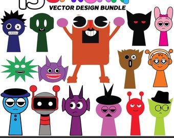 Pacchetto SVG Incredibox Sprunki: Clipart di gioco (15 file)