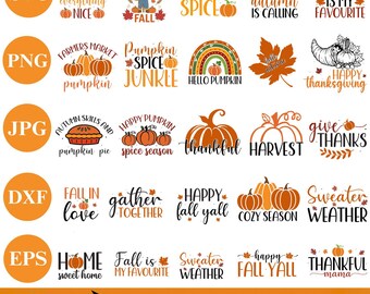 50 SVG autunnali, Pacchetto autunnale, SVG del Ringraziamento, Disegni SVG autunnali, SVG di Halloween, Cartello "Ciao Autunno", Cartelli per il portico, SVG di zucche, SVG per la stagione accogliente