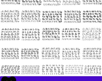 50 The Calligraphy Fonts - Font Bundle ttf svg Heart font, Cricut, Canva Font, Script Font, Digital Fonts, Procreate Fonts, Crafting font