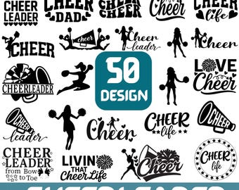 Pacchetto SVG di Cheerleader, SVG di Cheerleader, Clipart di Cheerleader, SVG di Cheerleading, Silhouette di Cheerleader, File di Taglio di Cheerleader, Megafono di Cheerleader, Mamma di Cheerleader