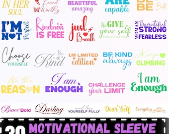 Pacchetto SVG motivazionale boho: affermazioni positive, amore per se stessi (download digitale)