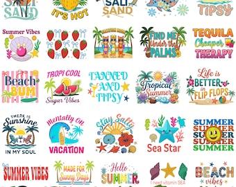 Camiseta "50 Summer Vibes", Arquivo SVG para Camiseta, Camiseta Floral Sublimada, Camiseta Retrô de Verão, Arquivo SVG para Camiseta, Praia, Camiseta de Verão, Coquetel de Sardinhas