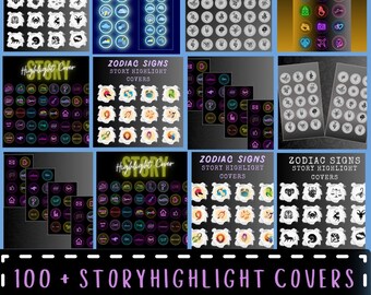 Copertine per storie in evidenza di Instagram / Copertine Instagram pronte all'uso per lo stile di vita / Evidenziazioni colorate, Estetiche / Modelli modificabili