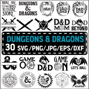 Dungeons and Dragons svg, logotipo D&D, logotipo DnD, ícone Dungeons and Dragons, ícone DnD, camiseta DnD, camiseta Dungeons and Dragons, arquivos vetoriais Cricut