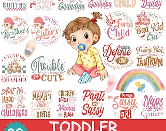 Pacote SVG Engraçado para Crianças: Radical Kid, Sassy Baby (Arquivos Digitais)