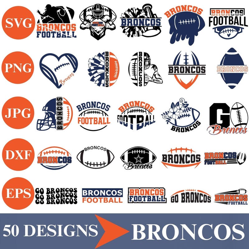 Denver Broncos Template - Etsy