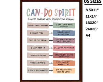 Poster Can-Do Spirit: decorazioni per l'aula in stile bohémien (download digitale)