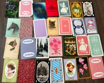 Mix of 25 Playing Cards Assorted Playing Card Variety Vintage Modern Altered Art Journaling Collage