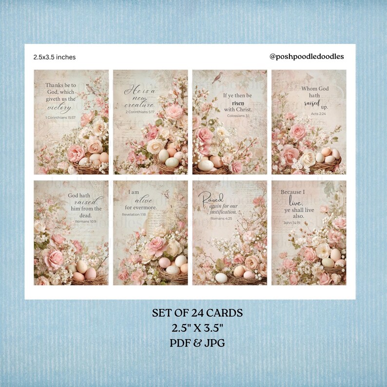 Easter Bible Verse Cards Printable, Resurrection Scripture, Spring ...
