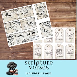 Bibelverse, Schrift Tags, christliche Gebetskarten, druckbare Tags, digitaler Download, Junk Journal Kit, inspirierende Scrapbooking Tags