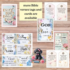 Bible Verses, Scripture Tags, Christian Prayer Cards, Printable Digital Download, Junk Journal Ephemera image 4