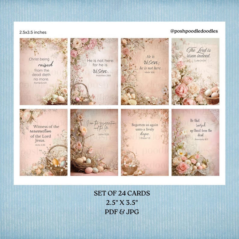 Easter Bible Verse Cards Printable, Resurrection Scripture, Spring ...