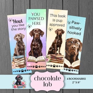 Chocolate Lab bladwijzers, labrador retriever, digitale download, cadeau huisdierliefhebber