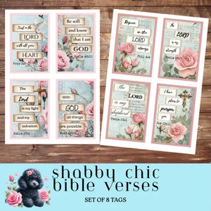 Cartes shabby chic, versets de la Bible, écritures saintes, cartes de prière chrétiennes, foi en téléchargement imprimable, source d'inspiration pour le scrapbooking, documents éphémères religieux