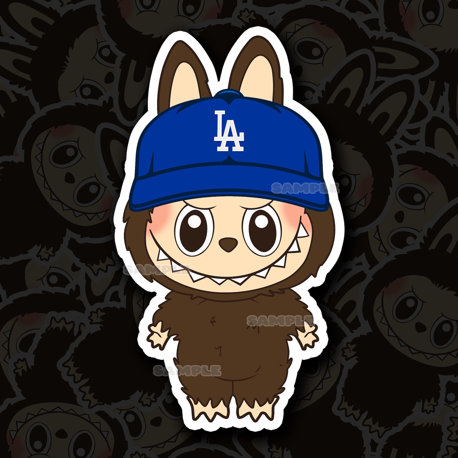 4 Inch Dodgers Labubu Sticker Little Monsters Stickers Custom Vinyl Il 8u5i 
