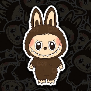 4 Inch. Chestnut Cocoa Labubu sticker , Little Monsters Stickers, Custom Vinyl, Cute Monsters, ,Labubu Art Labubu Macaron