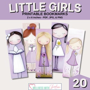 Cute Bookmark Designs with Little Girls Custom Bookmark PNG Unique Bookmarks for Women Page Holder Book Mark Commercial Use Instant Download