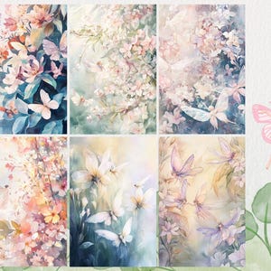 Cartões postais de fadas em aquarela encantadores: download digital caprichoso para artesanato e correspondência