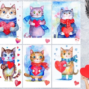 Herzerwärmende Katzen-Postkarten: Digitaler Download zum Senden von Liebe & Ausdruck von Zuneigung