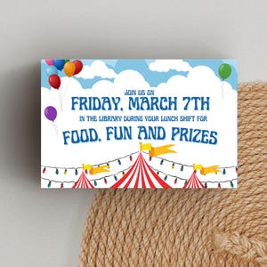 Invitation au déjeuner d'appréciation des enseignants | Thème du cirque | Invitation à un événement de prise de force modifiable | Téléchargement instantané | Modèle de toile imprimable