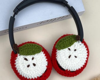 Sony WH-CH720N red apple crochet Cover|Sony xm6 cover|Crochet AirPods Max Case|AirPod Max Cover | Handmade|Sony xm5 case|Sony xm4 covers
