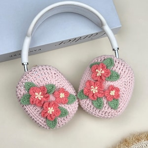 Sakura crochet Airpods Max Headphone Cover|Sony xm6 cover|Crochet AirPods Max Case|AirPod Max Cover | Handmade|Sony xm5 case|Sony xm4 cover|