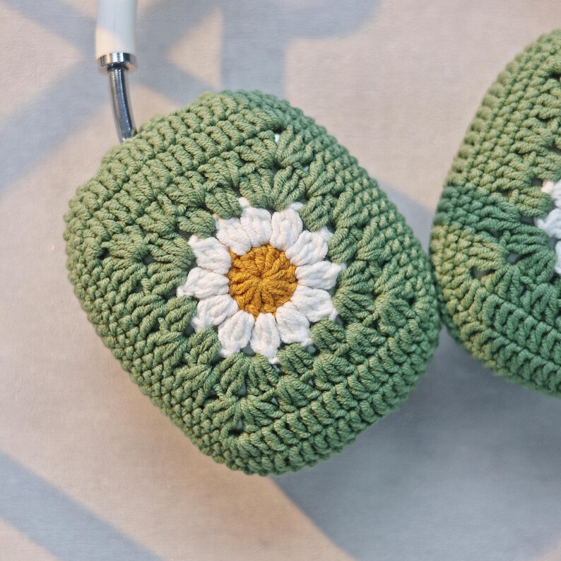 Granny Square Airpods Max Headphone Covers | Crochet AirPods Max Case | AirPod Max Cover | Handmade|Sony xm5 case|Sony xm4 cover image 5