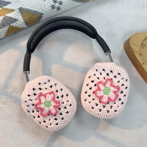 Blumen Airpods Max Kopfhörer Abdeckung | Blumen Design | Gehäkelte AirPods Max Hülle | AirPods Max Abdeckung | Handgemacht|Sony xm5 Tasche|Sony xm4 Abdeckung