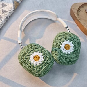 Granny Square Airpods Max Headphone Covers | Crochet AirPods Max Case | AirPod Max Cover | Handmade|Sony xm5 case|Sony xm4 cover image 2