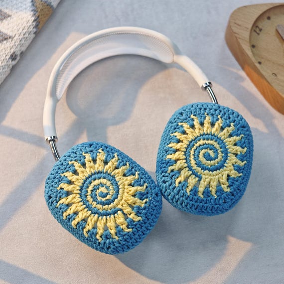 Sun Granny Square Airpods Max Headphone Covers | Crochet AirPods Max Case | AirPod Max Cover | Handmade|Sony xm5 case|Sony xm4 cover