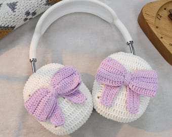 cute bow Granny Square Airpods Max Headphone Covers | Crochet AirPods Max Case | AirPod Max Cover | Handmade|Sony xm5 case|Sony xm4 cover