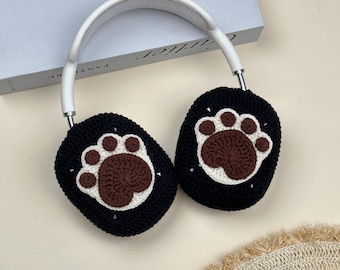 Katzenpfote Abdruck Airpods Max Kopfhörer Abdeckung | Gehäkelte AirPods Max Hülle | AirPods Max Abdeckung | Handgemacht|Sony xm5 Tasche|Sony xm4 Deckel|Sony xm6