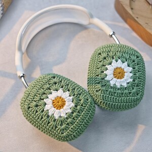Granny Square Airpods Max Headphone Covers | Crochet AirPods Max Case | AirPod Max Cover | Handmade|Sony xm5 case|Sony xm4 cover image 4