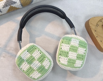 Checkboard Airpods Max Headphone Covers  | Crochet AirPods Max Case | AirPod Max Cover | Handmade|Sony xm5 case|Sony xm4 cover