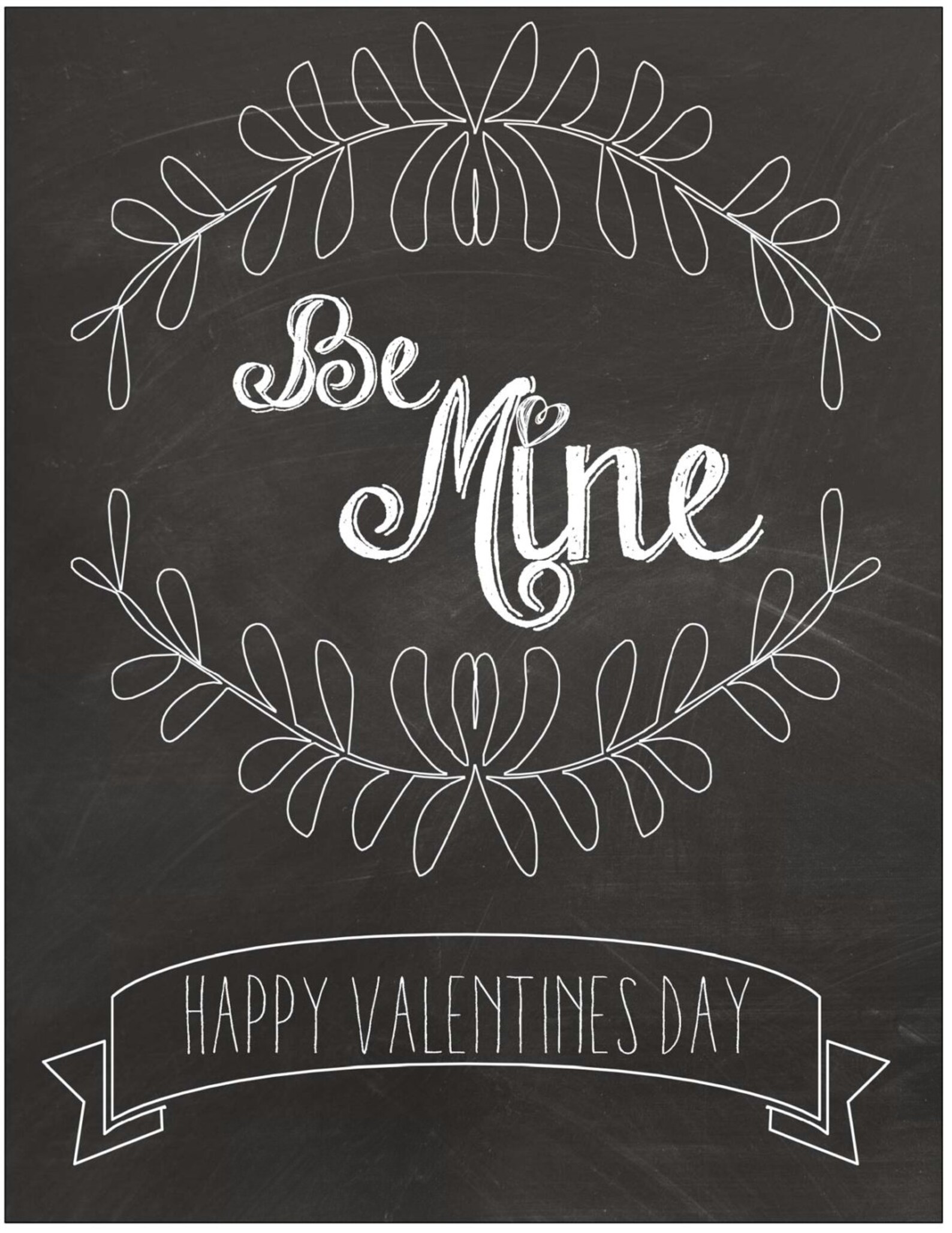 DIY Chalkboard Valentine's Day Printable Cards - Etsy