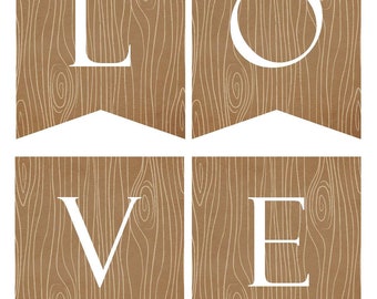 Editable Wood Grain Printable Banner