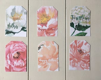 Mother's Day Printable Gift Tags, Floral Happy Mother's Day Gift Tags, Happy Mother's Day Gift Tags, Printable Mothers Day Gift Tags