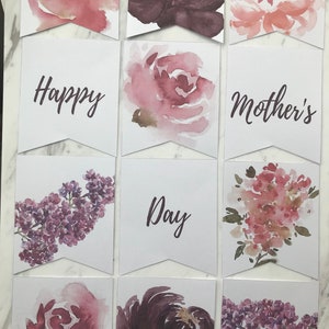 Happy Mother&#39;s Day Banner ,Mother Floral Banner, Printable Banner, Mother&#39;s Day Printable Banner, Floral Printable Banner, Mother&#39;s Day