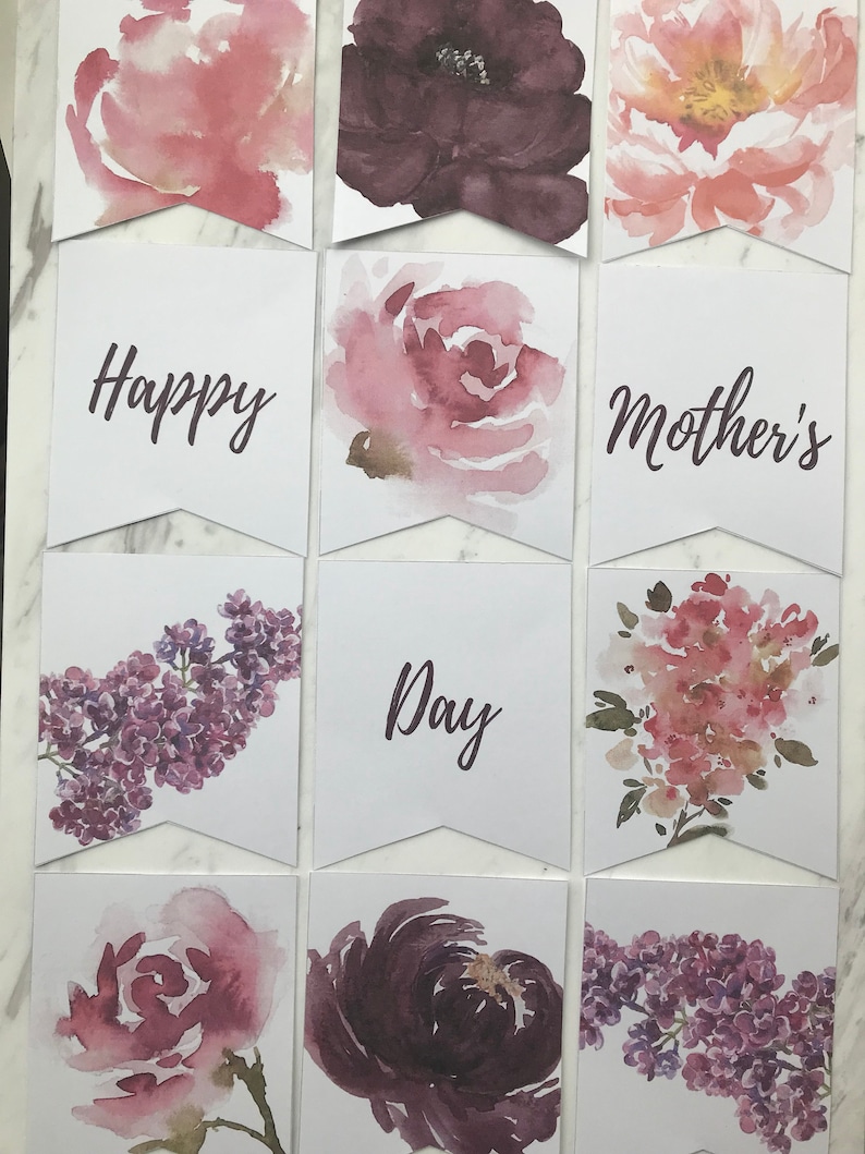 Happy Mother S Day Banner Mother Floral Banner Printable Etsy