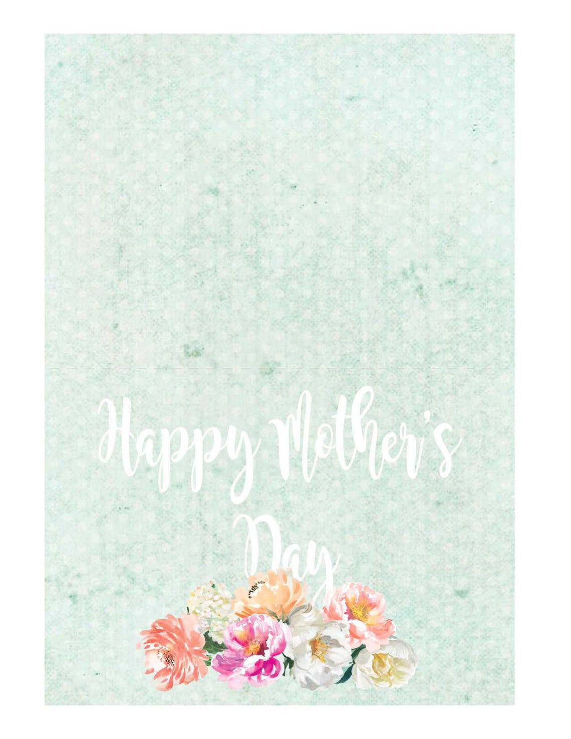 Mother's Day Card, Mother's Day, Printable Card, Blank Printable Card