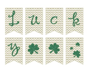 St Patricks Day Banner, St Patricks Day Decor, St Patricks Day shamrock, Clover, Shamrock Banner, Lucky Banner, Printable Banner