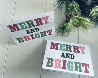 Merry and Bright Christmas Card - Printable Digital Download | Festive Holiday Greeting | Instant DIY Holiday Cheer