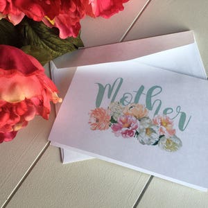Mother&#39;s Day Card, Mother&#39;s Day, Printable Card, Blank Printable Card, Floral Mother&#39;s Day Card, Mother Card, Printable Mother&#39;s Day Card,