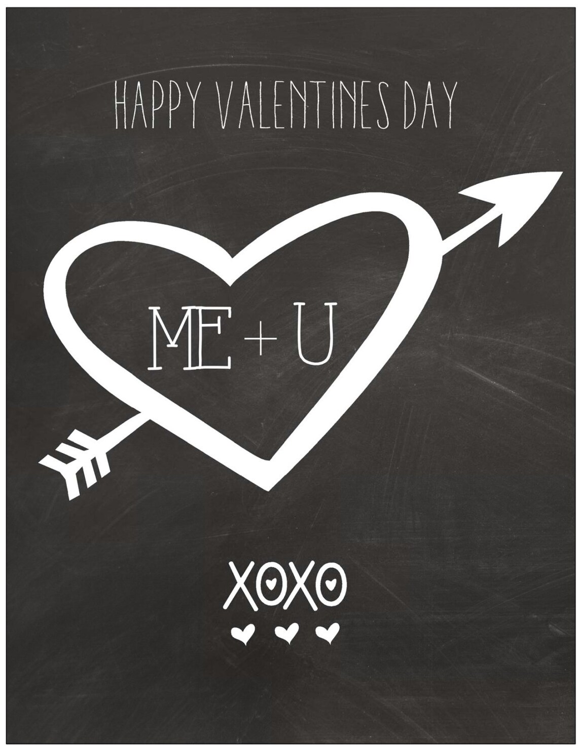 DIY Chalkboard Valentine's Day Printable Cards - Etsy