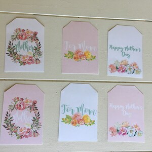 Mother&#39;s Day Printable Gift Tags, Floral Happy Mother&#39;s Day Gift Tags, Happy Mother&#39;s Day Gift Tags, Printable Mothers Day Gift Tags