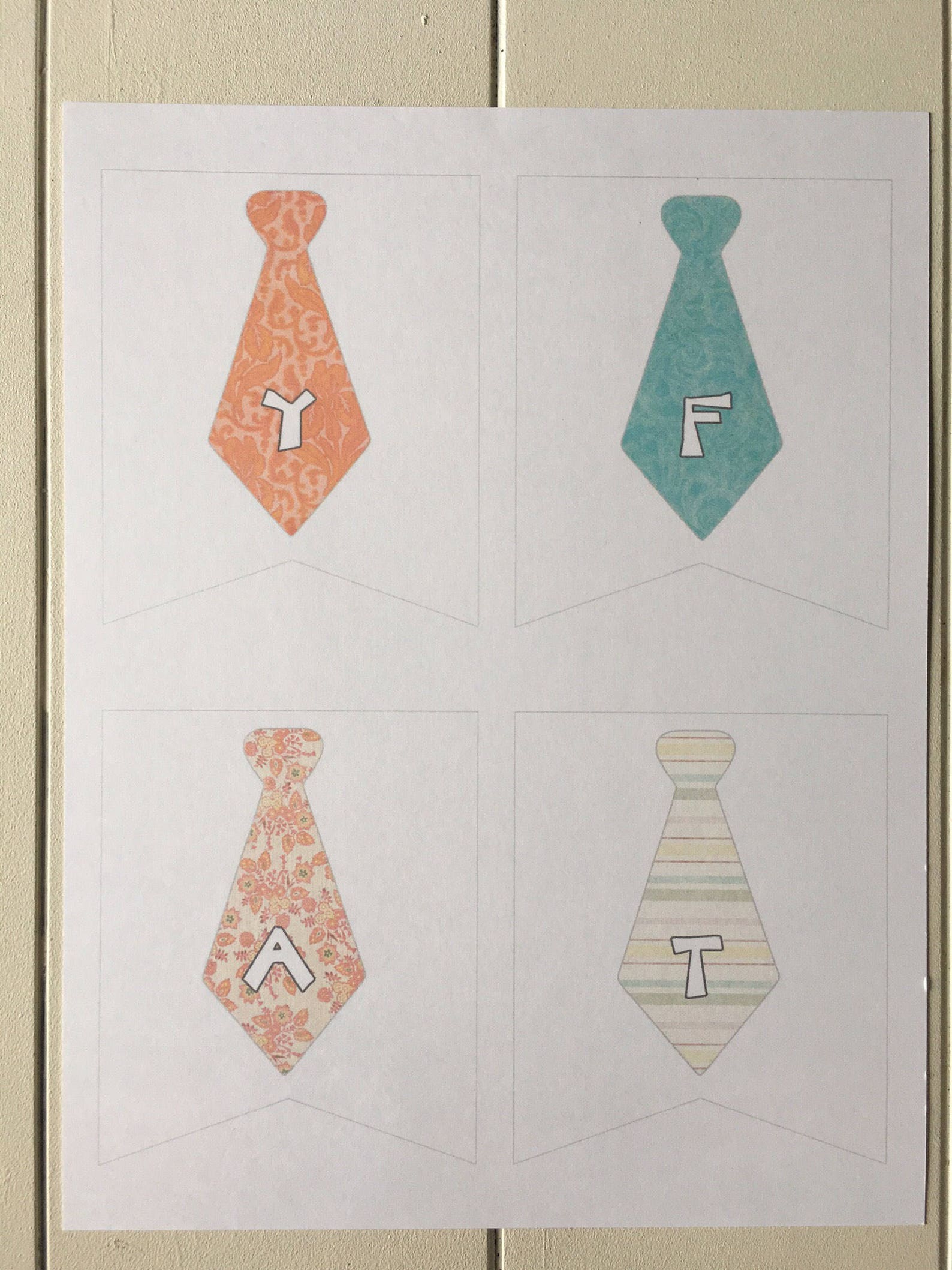 Father's Day Tie Banner, Printable Father's Day Banner, Happy Father's ...